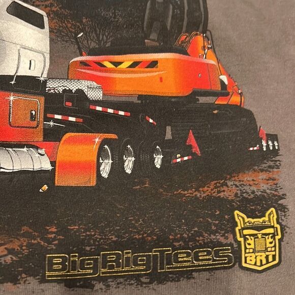 VINTAGE HEAVY HAULER GILDAN T-SHIRT - LARGE GREY COTTON graphic tee - Picture 5 of 8